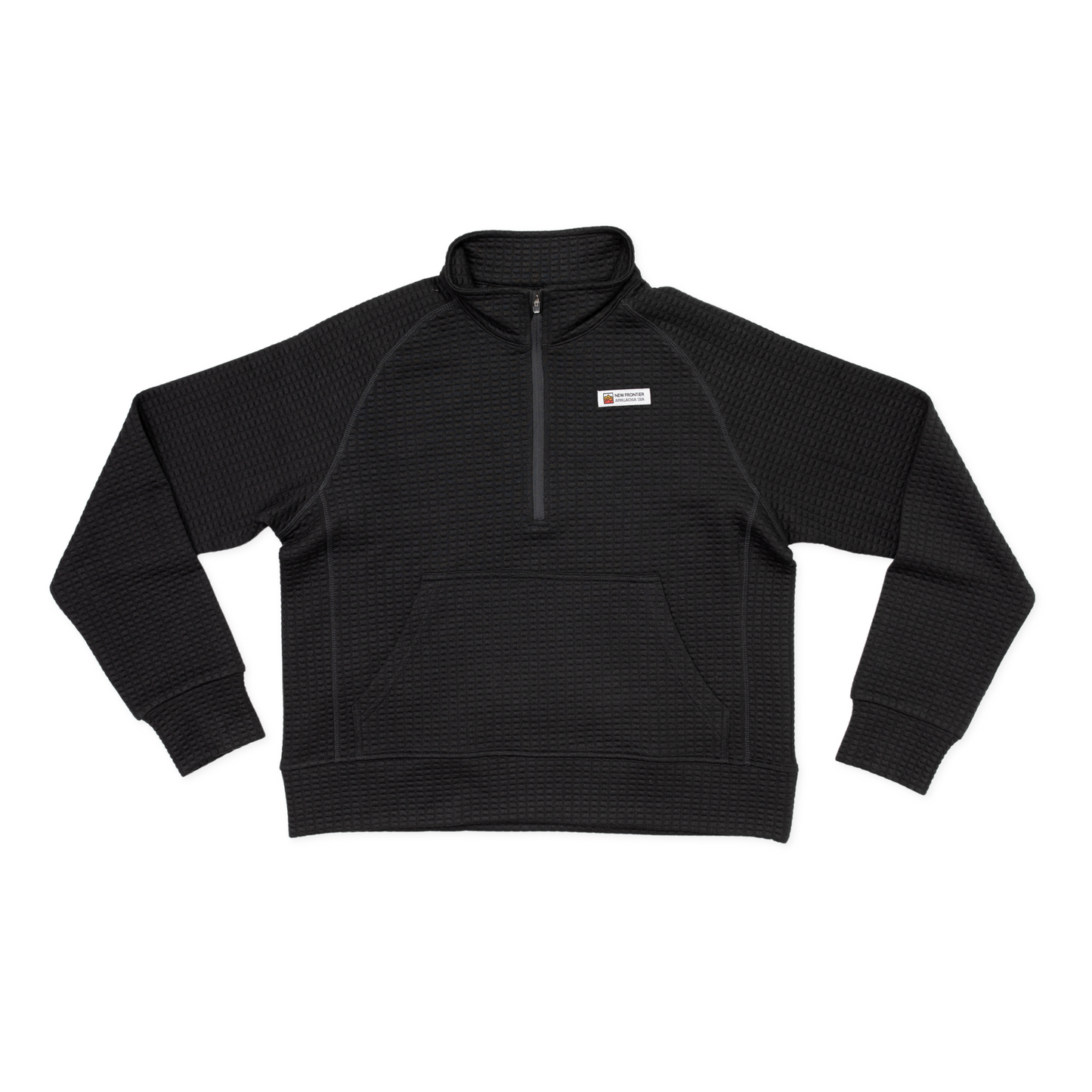 Women's Waffle 1/2 Zip (Black)