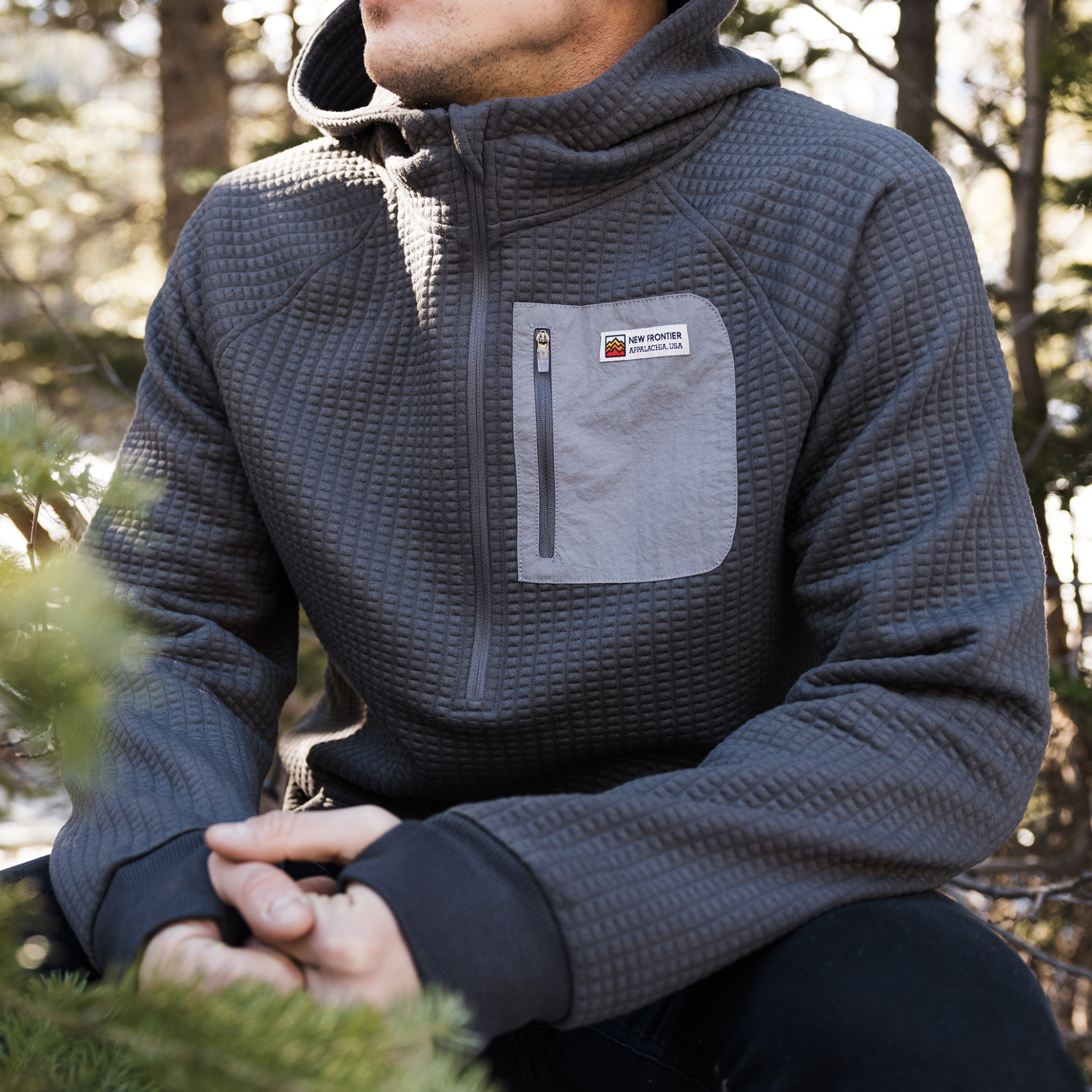 Men's Waffle Tech Hoodie Carbon - Premium Outdoor Hoodie – New Men's Waffle Tech Hoodie Carbon - Premium Outdoor Hoodie – New