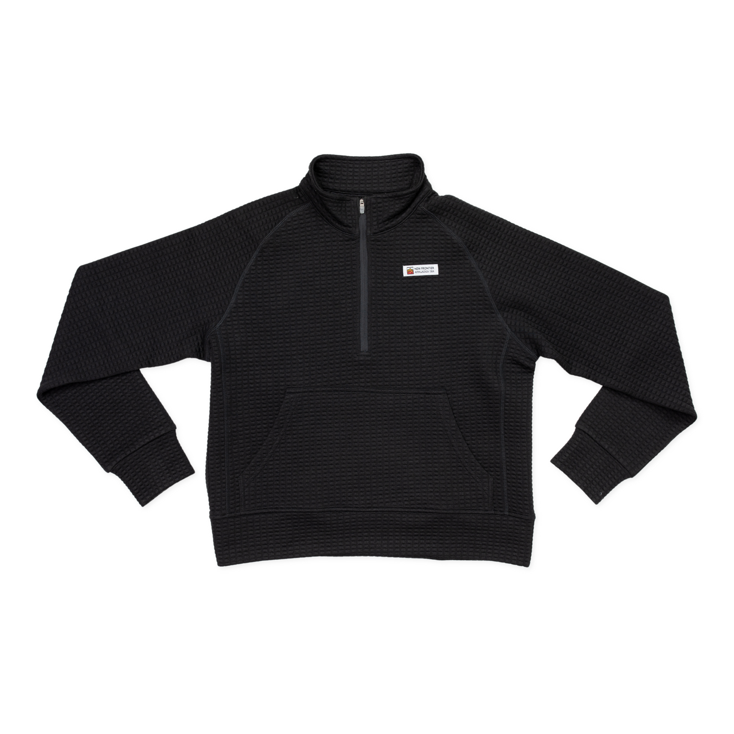 Women's Waffle 1/2 Zip (Black)