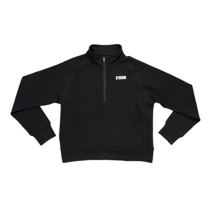 Women's Waffle 1/2 Zip (Black)