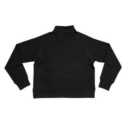 Women's Waffle 1/2 Zip (Black)