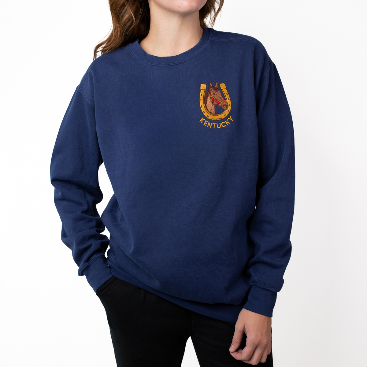 KY Horseshoe Embroidered Sweater