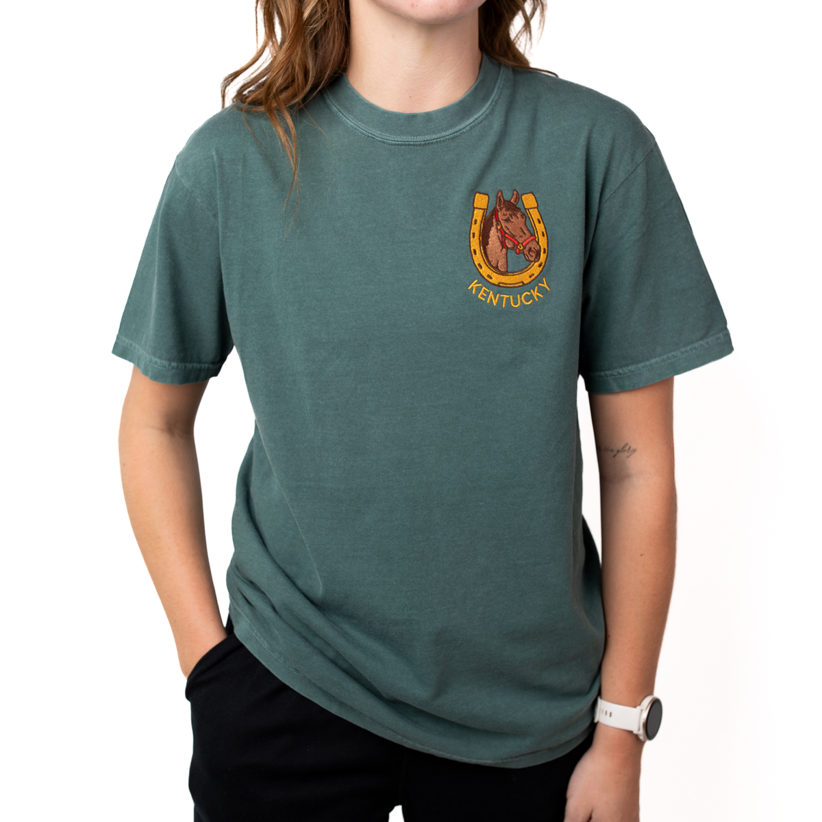 KY Horseshoe Embroidered Tee