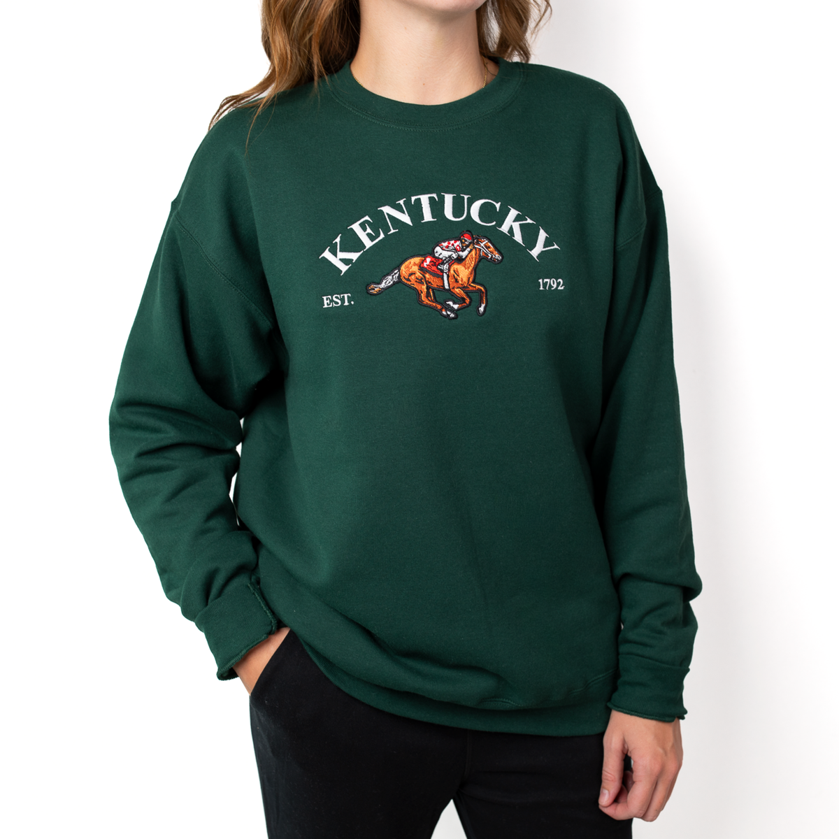 Kentucky Embroidered Crewneck (Forest)