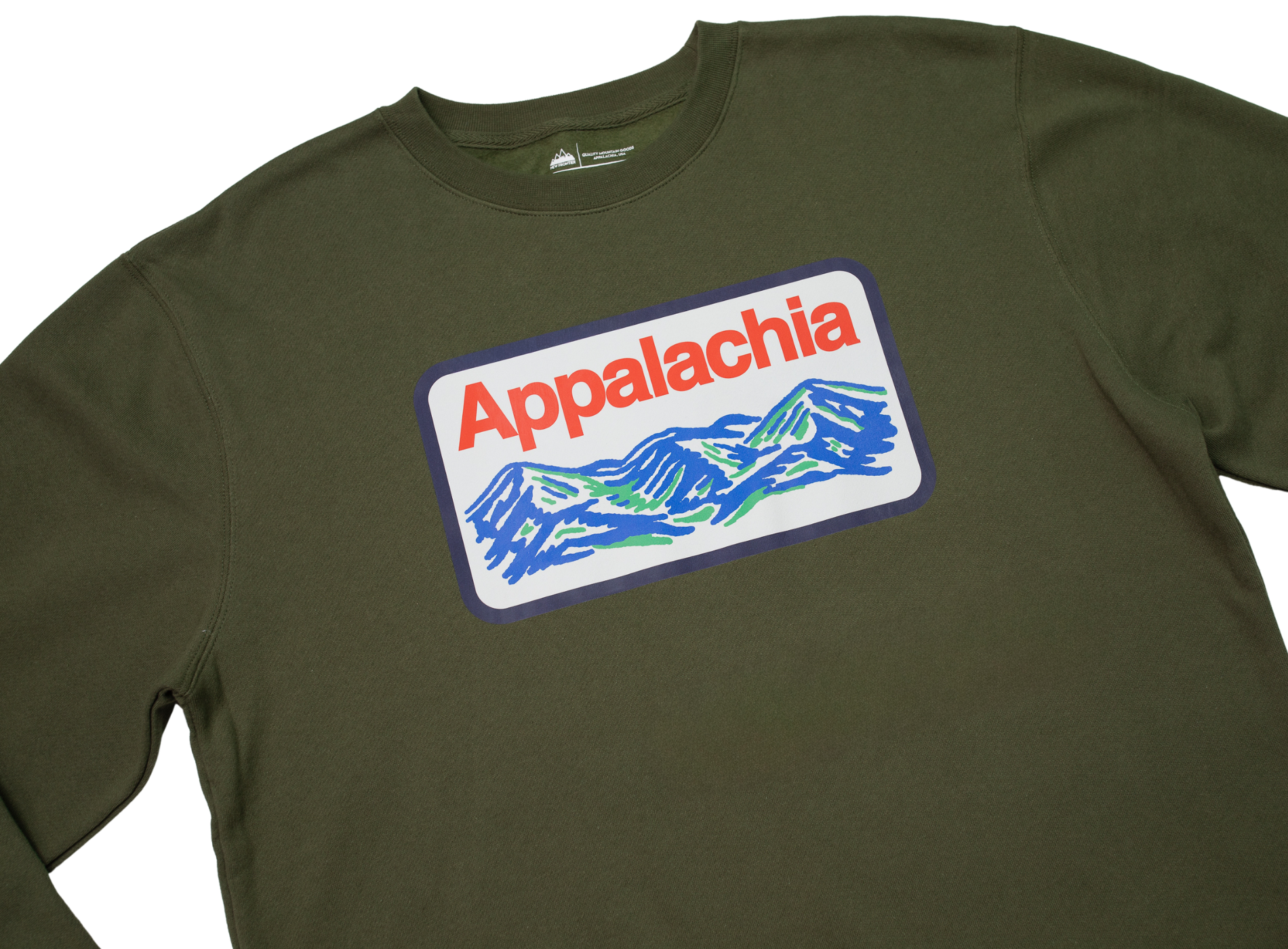 Appalachia Patch Crewneck (Deep Olive)
