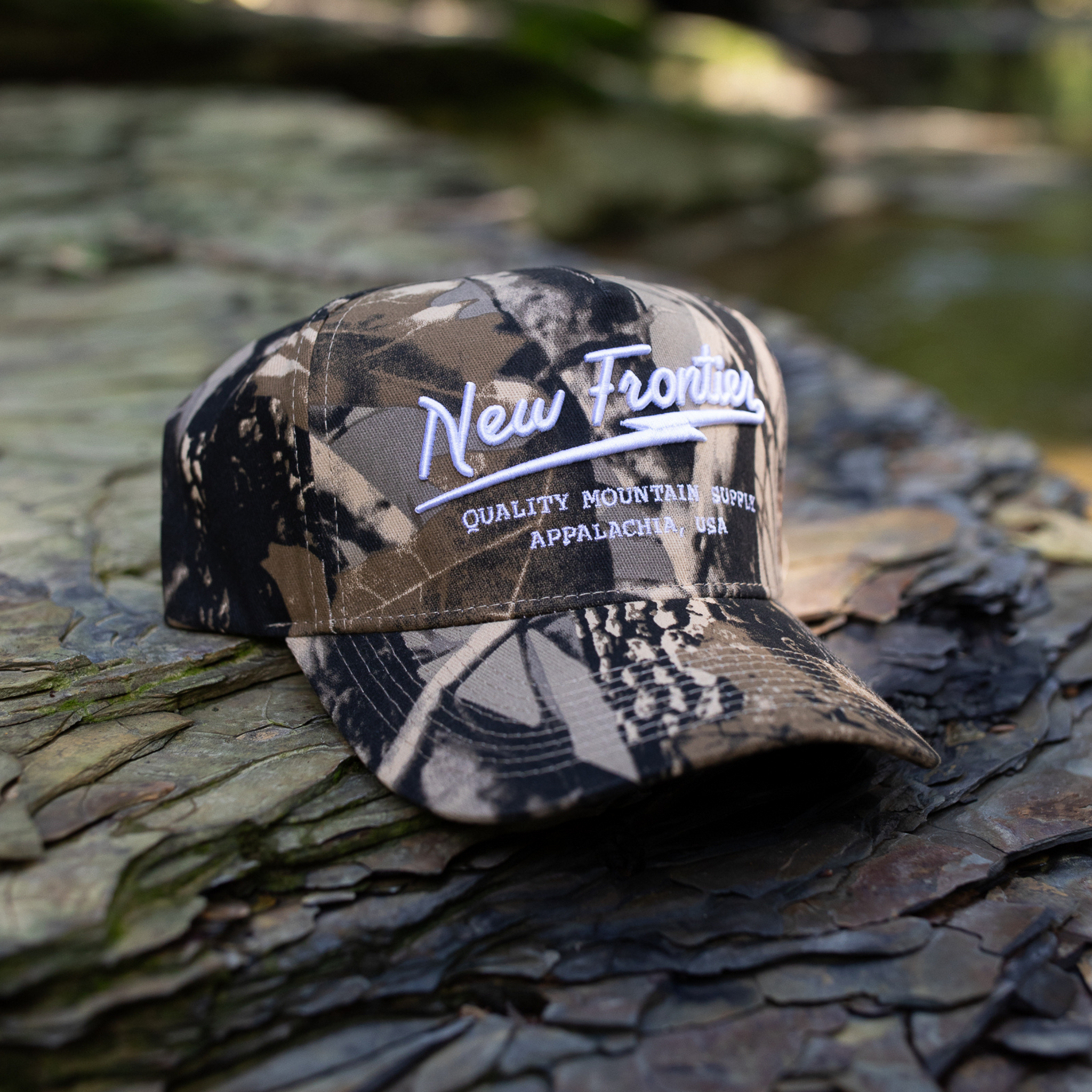 New Frontier Camo Hat - Backwoods Camouflage Snapback New Frontier Camo Hat - Backwoods Camouflage Snapback