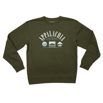 90's Appalachia Crewneck (Deep Olive)