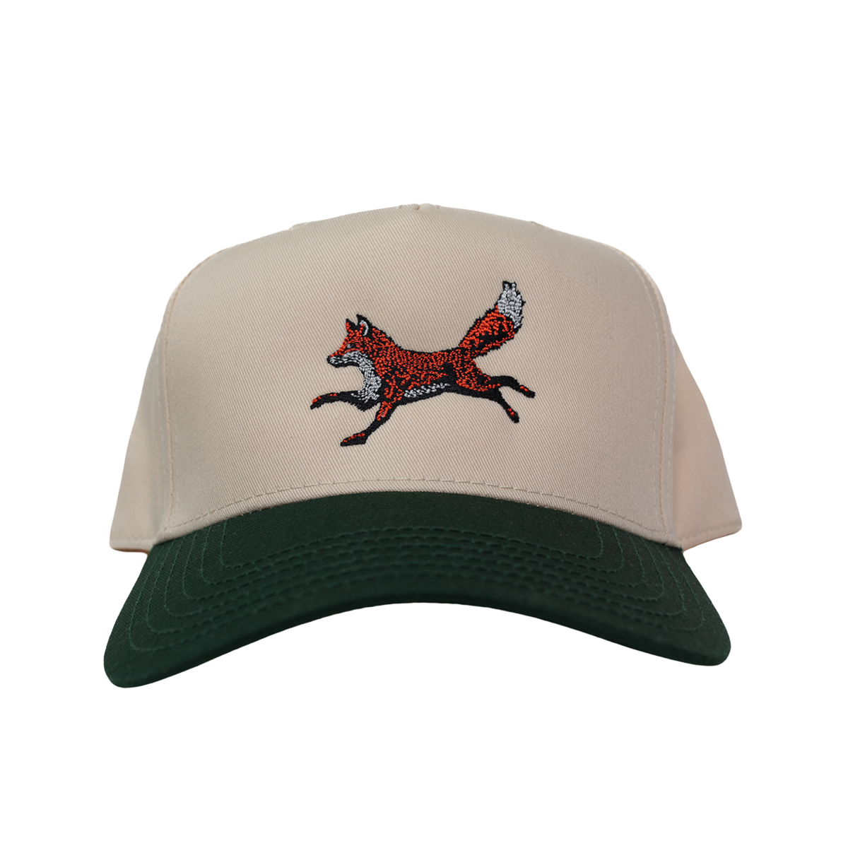 Fox Hat Distilled in Kentucky - Off White Forest Green Snapback