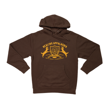 Healing Appalachia Shield Hoodie (Brown)