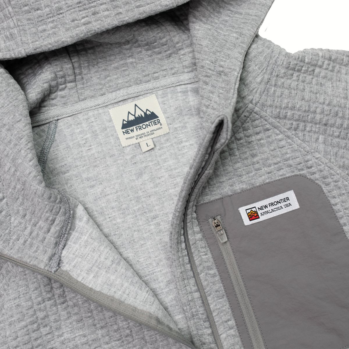 Men's Waffle Tech Hoodie Ash Grey - Premium Outdoor Hoodie – New