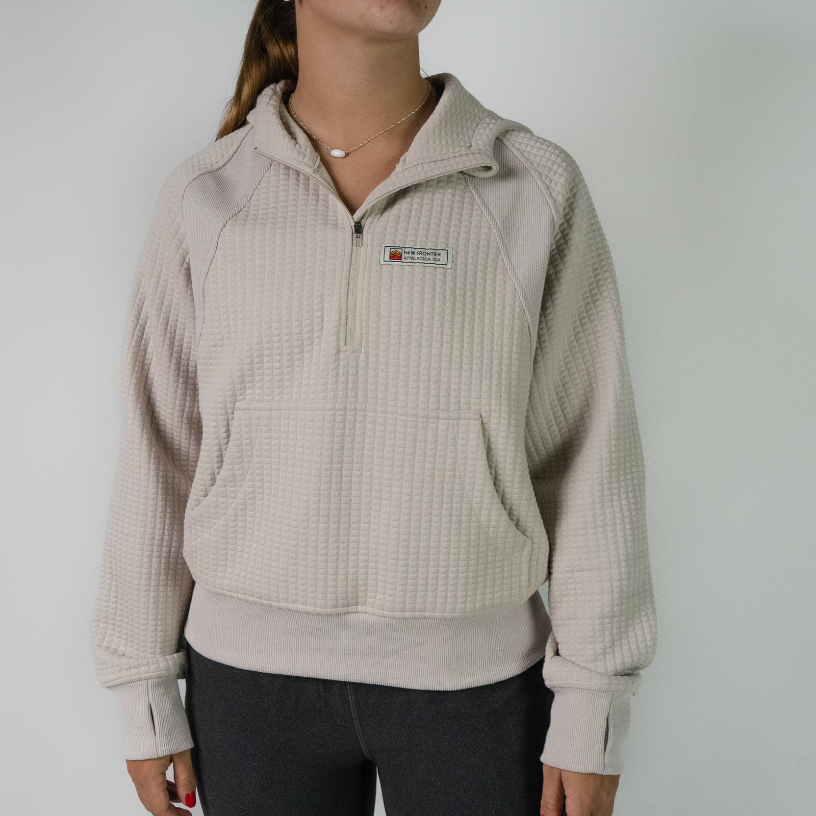 Women's Waffle Tech Hoodie (Stone)