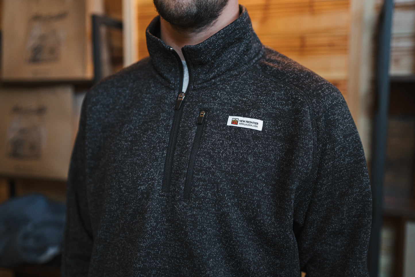 Men's Premium Pullover - 1/4 Zip (Pepper)