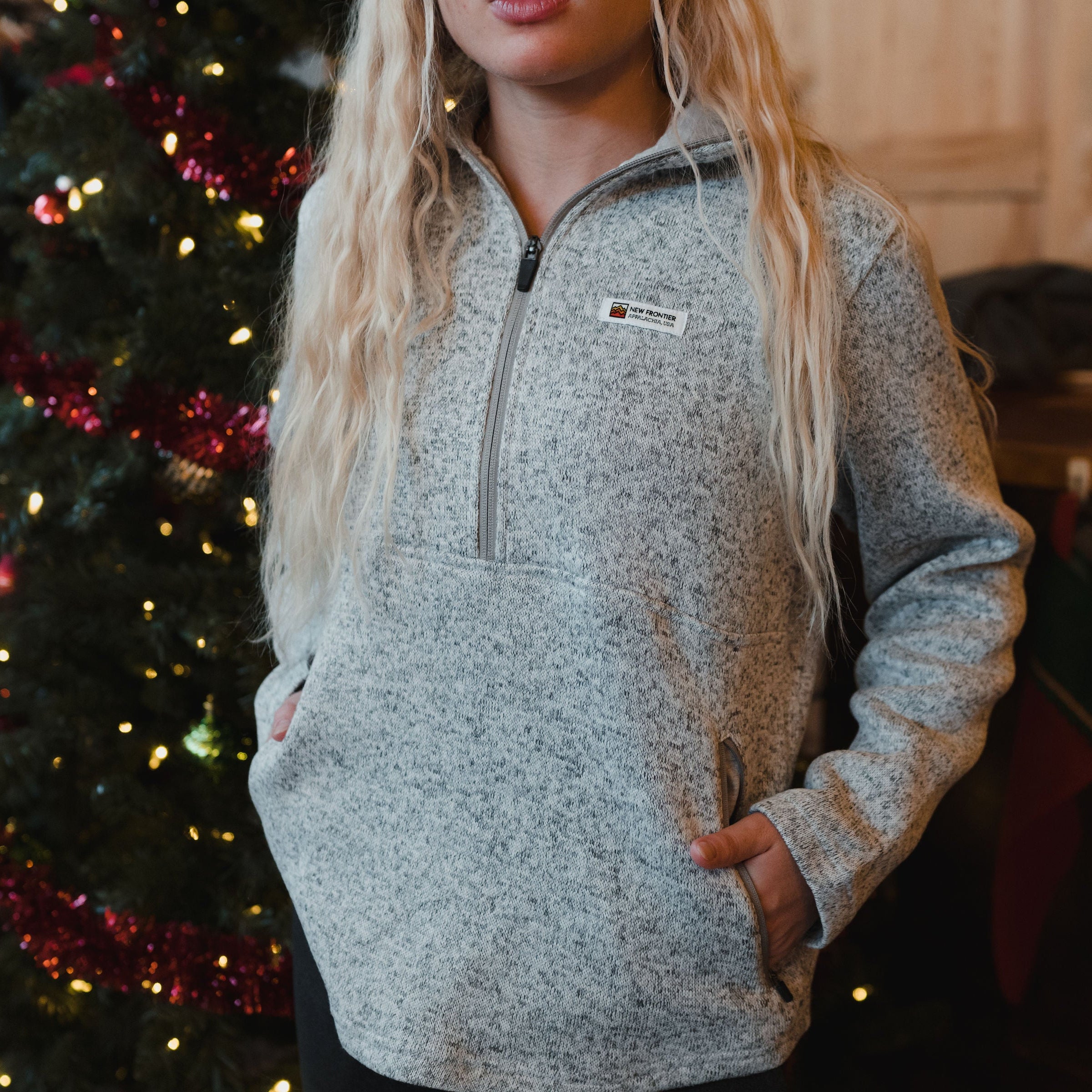 Women's Premium 1/4 Zip Pullover (Ash)