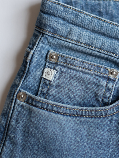 Women's Stretch Tapered Recycled Jean - Washed Stone Blue