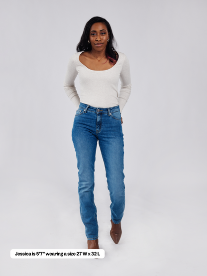 Women's Straight Recycled Jean - Authentic Blue
